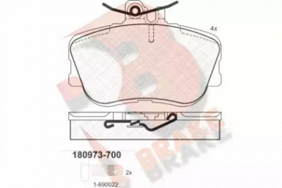 R BRAKE rb0973700 -  Комплект тормозных колодок, дисковый тормоз